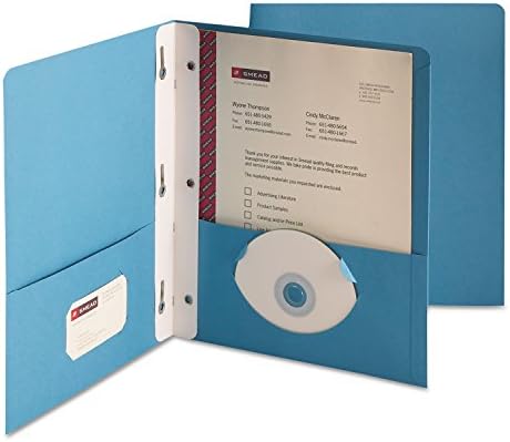 Smead 88052 Тяжеловесная папка с 2 джоба и буквенной цип за по езика 1/2-Инчов делото син цвят, 25 бр/кутия
