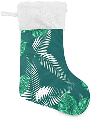 Коледни Чорапи с Тропически Палмови Листа Kigai, Персонални Голям Коледен Отглеждане, Сладки Чорапи с Снежинками, 18-Инчов