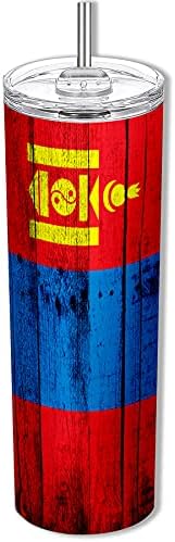 ExpressItBest 20 грама Тясна чаша с Флага на Монголия (на Монголски) - Футболен дизайн
