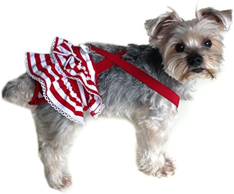 Хигиенни гащи-памперси Алфи Пет - Charlotte за кучета с подтяжками за момичета - Цвят: Червен, Размер: Среден