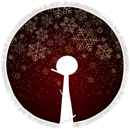XOLLAR 48 инча Голяма Пола за Коледно Мат Коледни Златни Снежинки, Коледни Декорации за Зимните Партита Празник Нова