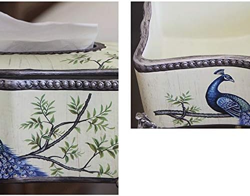 Квадратна кутия за салфетки ZLMMY, Кутия за салфетки от смола - Декоративен държач за кърпички изпълнена е в красиви аксесоари