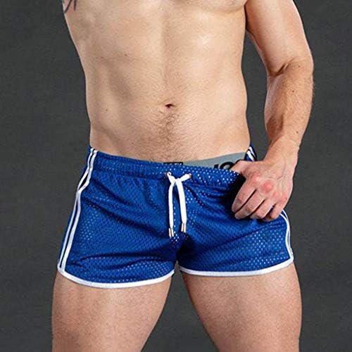 WENKOMG1 Мъжки Мрежести къси Панталони за гей с Прозрачни Странични ивици, Леки, бързо съхнещи Ежедневни Панталони с 3-Инчов Дъното