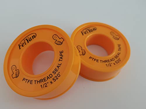 Тефлонова Лента FeiYan За водопроводни, Дърворезба от PTFE Seas, Лента за Уплътняване на Вода За водопроводчици От PTFE Ширина 1/2, жълта. (520 см -1 опаковка)