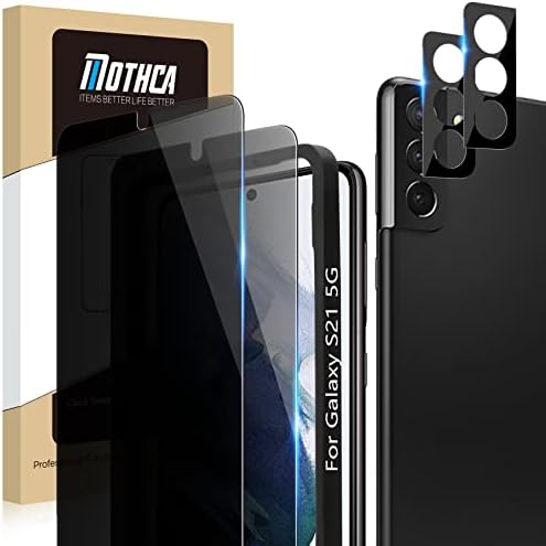 Mothca [2 + 2 опаковки със защитно фолио за Samsung Galaxy S21 5G 6,2 инча [Не за S21 + / Ultra] Антишпионская PET-фолио