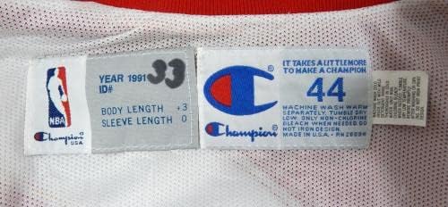 1991-92 Атланта Хоукс Дуейн Ферел 33 Използвана игра Червено Яке WarUp Панталони 100 Р 7 - Използван играта НБА