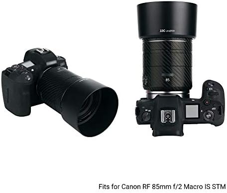 Реверсивная сенник за обектив обектив с байонетом RF 85 mm обектив Canon RF 85 mm f/2 Macro is STM на Canon EOS
