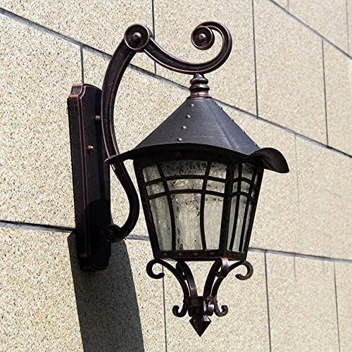 Стенен лампа Висок клас, монтиран на стената лампа за вила В двора, Лампа E27, Американски Ретро Индустриални врати, Каменна