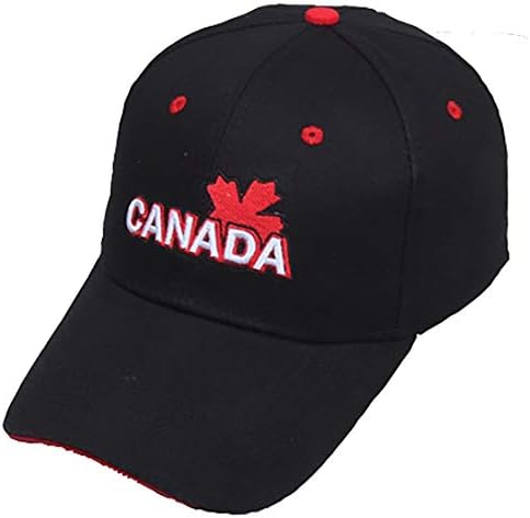 Бейзболна шапка с Канадския Флаг, Шапка, Регулируемо, DadHat, Солнцезащитная, Памучен, Бродирани, Черна