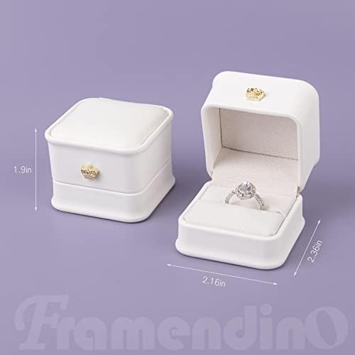 Framendino, 2 Бр. Бяла Кутия За Пръстените От Изкуствена Кожа, Кутии За Пръстени, Оферта Отношение, Подарък Кутия