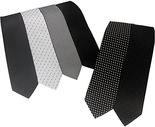 SELOUD, Опаковка от 6 броя, Модна Копринена Вратовръзка за мъжете Класически Дизайн с Ширина 3 см /7,5 см за Сватбени