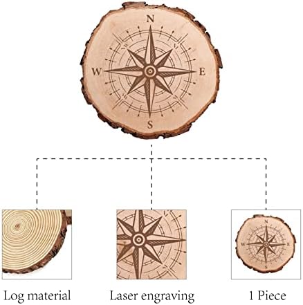 Компас CREATCABIN От Естествен Кръгло дърво, Необработени Селски Дървени Кръгове, Дискове, Плоско Трупи, на Ствола