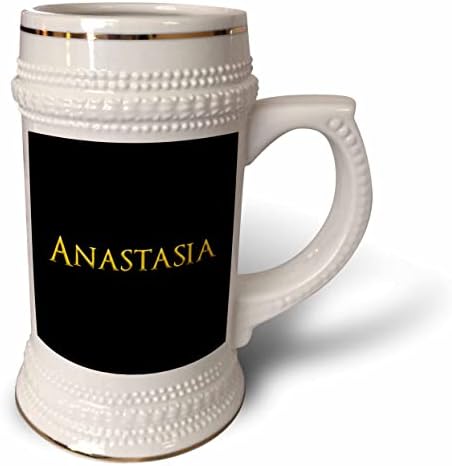 3дРоза Анастасия популярно женско име в САЩ. Жълто към черно ... - Стъклена чаша с 22 грама (stn-362401-1)