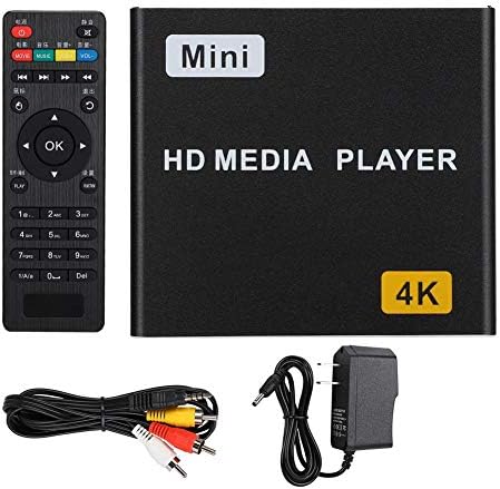Мултимедиен плейър HDMI, цифров мултимедиен плейър 4K 1080P Full HD С поддръжка на HDMI /AV-изход, видео и снимки от