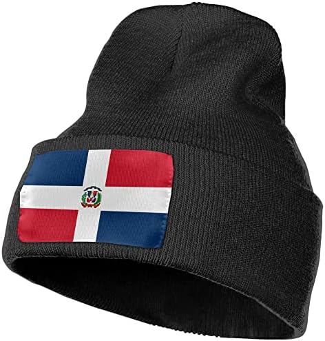 Флаг на Доминиканската Република МОКСОНЕ.png Възли Зимни шапки-Бини за Мъже и Жени, Вязаная Шапка с Череп и белезници