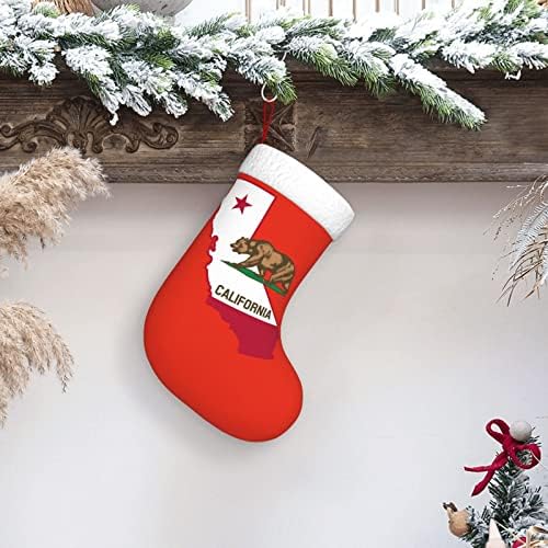 Скъпа Варфариновая Карта Калифорнийски Мечки Коледен Отглеждане на Коледни Празнични Украси Окачен Чорап за Камина 18 Инча Чорапи