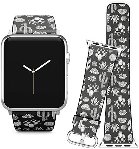 Съвместимост с поредица от Apple Watch (38/40 мм) 5, 4, 3, 2, 1 // Кожена Взаимозаменяеми Гривна Каишка-Маншет + Адаптори/