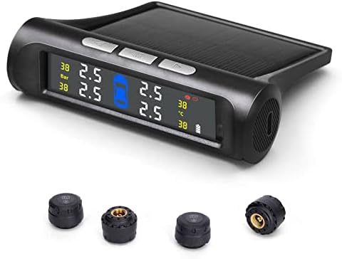 Безжична система за контрол на налягането в гумите TPMS 3T6B, 5 режима на аларма, слънчева енергия и USB зареждане