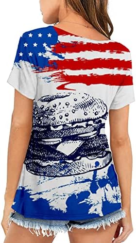 Дамски Ризи Ден на Независимостта, Туника С Принтом на Американското, Блузи, Свободни Тениски с Къс ръкав