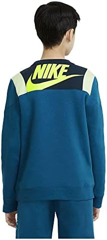 Детска hoody Nike Sportswear 'Amplify Fleece Crew Sweatshirt (Голям, Дълбок океан / Зелена бездна / Волта)