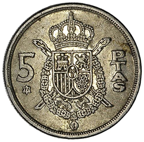 1977 Без знака на ментата Испания 1975/77 КМ 807 Хуан Карлос I 5 Песета Панаир Продавачи