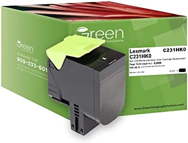 Green Imaging Solutions САЩ Подмяна на касетата с рециклирана касета за Lexmark C231HK0 - Черно, с най-висока доходност 3000