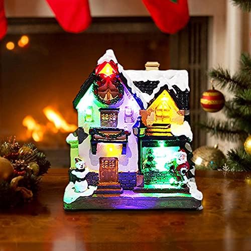 YiToPus Коледна Led Хижа, Нажежен Малка Къща в Европейски Стил, Осветление стая с изглед към Сняг, Коледна Украса, Коледни