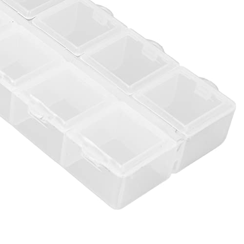 Бял Мрежест Кутия За Съхранение На Бижута За Нокти-Кутия За Съхранение На Отделение Контейнер За Съхранение На Пластмасови