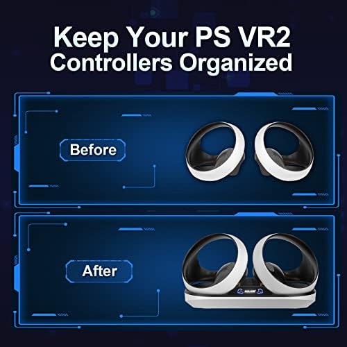 Докинг станция за зареждане 2023 за контролери psvr2 Sense, Магнитна Поставка за зарядното устройство Display Quick VR2 с led индикатор, Комплект Аксесоари за зареждане на Playstation VR2
