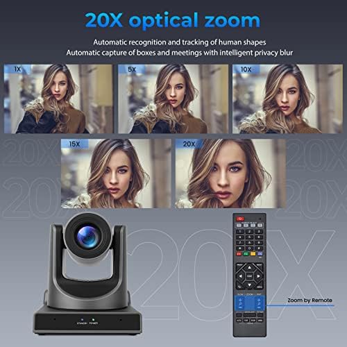 PTZ камера ADKIDO, 20-Кратна Оптична камера с автоматичен проследяване и мащабиране на видео и POE с пряко излъчване в IP мрежа, Едновременно видеовыходом 3G-SDI и USB, PTZ камера