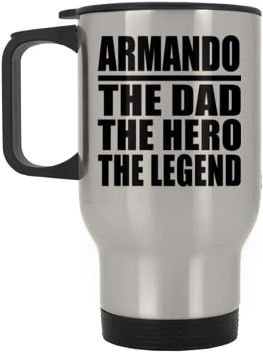 Дизайнсифи Армандо Татко Герой на Легенда, Сребърен Пътна Чаша 14 грама, на Изолиран Чаша от Неръждаема Стомана, Подаръци