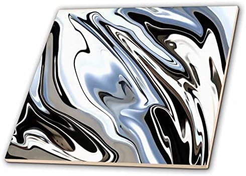 3D-Плочки със сиво-черен ефект жилки в стил эбру с абстрактен модел (ct_350435_1)