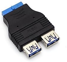 Двоен адаптер USB 3.0 Type A за свързване на до 20 номера за контакт конектора