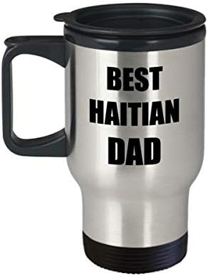 Хаитянски Татко Пътна Чаша за Най-Забавна Идея за Подарък Новост не мога да понасям Кафе, Чай 14 унции От Неръждаема