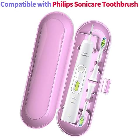 Пътен калъф за четка за зъби е Съвместима с електрическа четка за зъби Philips Sonicare и 6 бр. Многократно покривала за глави за четка за зъби, Съвместими с глави четка за з?
