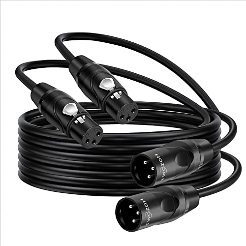 Микрофон кабел Twozoh XLR за мъже и жени, на 30 фута, 2 комплекта, Балансный аудио кабел с XLR 3 контакти (професионален