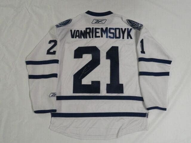 Джеймс Ван Римсдик подписа Лицензирана фланелка Reebok Toronto Maple Leafs - Тениски НХЛ с автограф