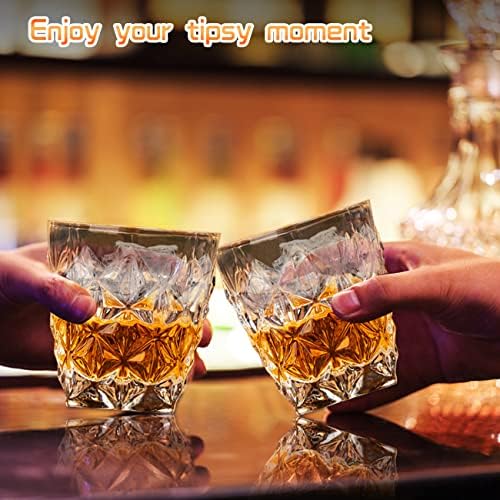 Комплект Чаши за уиски Yocuby Crystal от 4 чаши за мъжете, Класически Чаши за вино Rocks обем 10 грама В кутия за Подарък