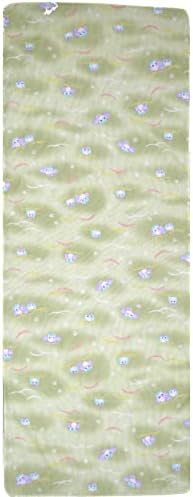 Двойна Марлевое кърпа MIKURA Tenugui, Японското Кърпа, Фукуро, Бухал (Зелена)