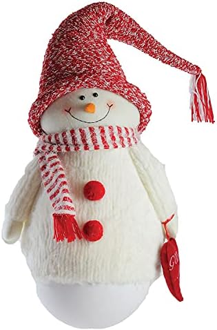 Northlight 37 Червено-Бялата Коледа Настолна статуетка Снежен човек Сам | Полиестер | 1 бр.