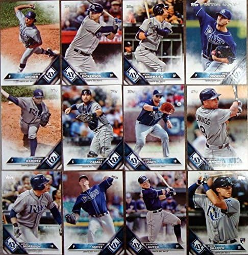 Бейзболен редовен брой на Тампа Бей Рэйс Topps MLB с Пълен набор от командирите на карти Mint 25 с Евън Лонгорией,