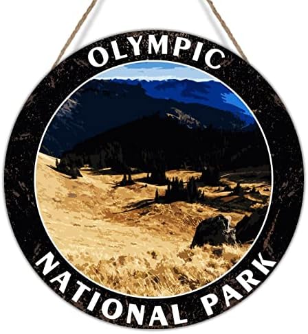 Венец на входната врата Swavecat Олимпийския Национален Парк Дървени Стенни Табели Акварели Американските Пейзажи Стенни