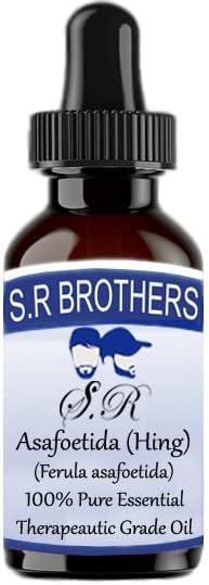 S. R Brothers Asafetida (Hing) (Ferula Asafoetida) Чисто и Натурално Етерично масло Терапевтичен клас с Капкомер 50 мл