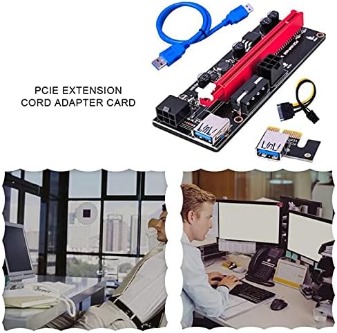 Конектори PCI-E Pcie Странично Ver 009 Express от 1X до 16X удължителен кабел USB 3.0 PCIE Странично 009S GPU Двоен 6-пинов захранващ адаптер SATA от 15pin до 6 Pin (САЩ, дължина на кабела: 0.6 м, цвя?