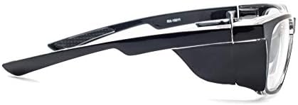 Очила радиационна безопасност в черна правоъгълна пластмасова рамка в стил хипстер с оловни лещи - 55-17-140