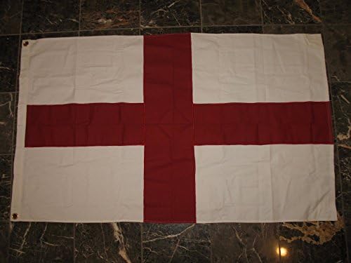 Флаг от Памук с Эмалированным Кръст на Свети Георги размер 3x5 инча, Изработена от Памук, Банер за Дома размер