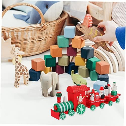 SEWOART 1бр Коледен Влак Коледен Декор Влак Тенис Декор на Червени Орнаменти Детски Малък Дървен Влак