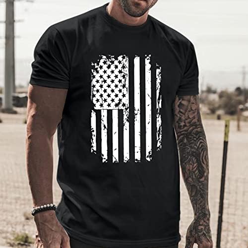 Патриотични тениски UBST за мъже, Реколта потертая тениска с американския флаг, лятна солдатская тениска с къс