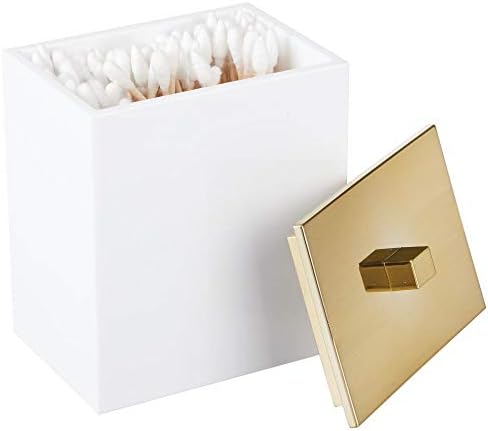 mDesign Пластмасова Правоъгълна Аптека кутия -Органайзер за декор на рафтовете на масата, в банята - с Капацитет Памук пръчици,