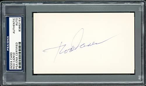 Картичка с автограф Вид Кэрью 3x5 Minnesota Twins, California Angels PSA/ДНК В наличност 211354 - MLB Cut Signatures